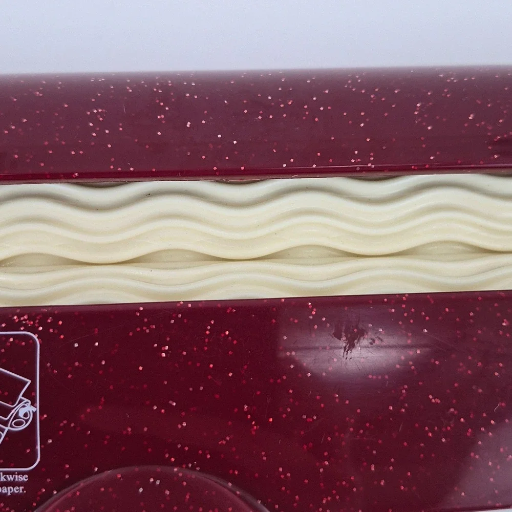 Marvy Uchida Corru-Gator Paper Crimper Wave Pattern Burgundy Glitter Craft Tool